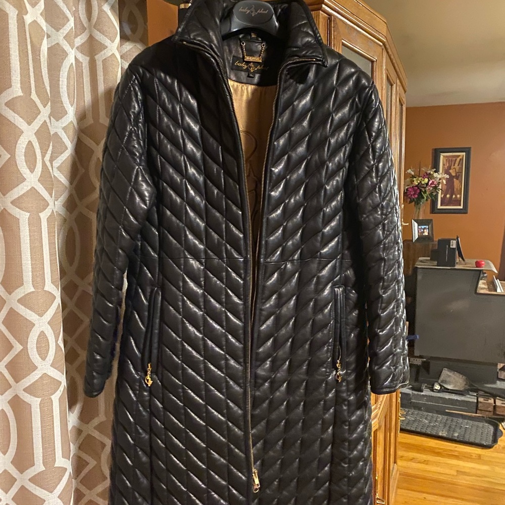 Barely used beautiful leathers baby phat coat